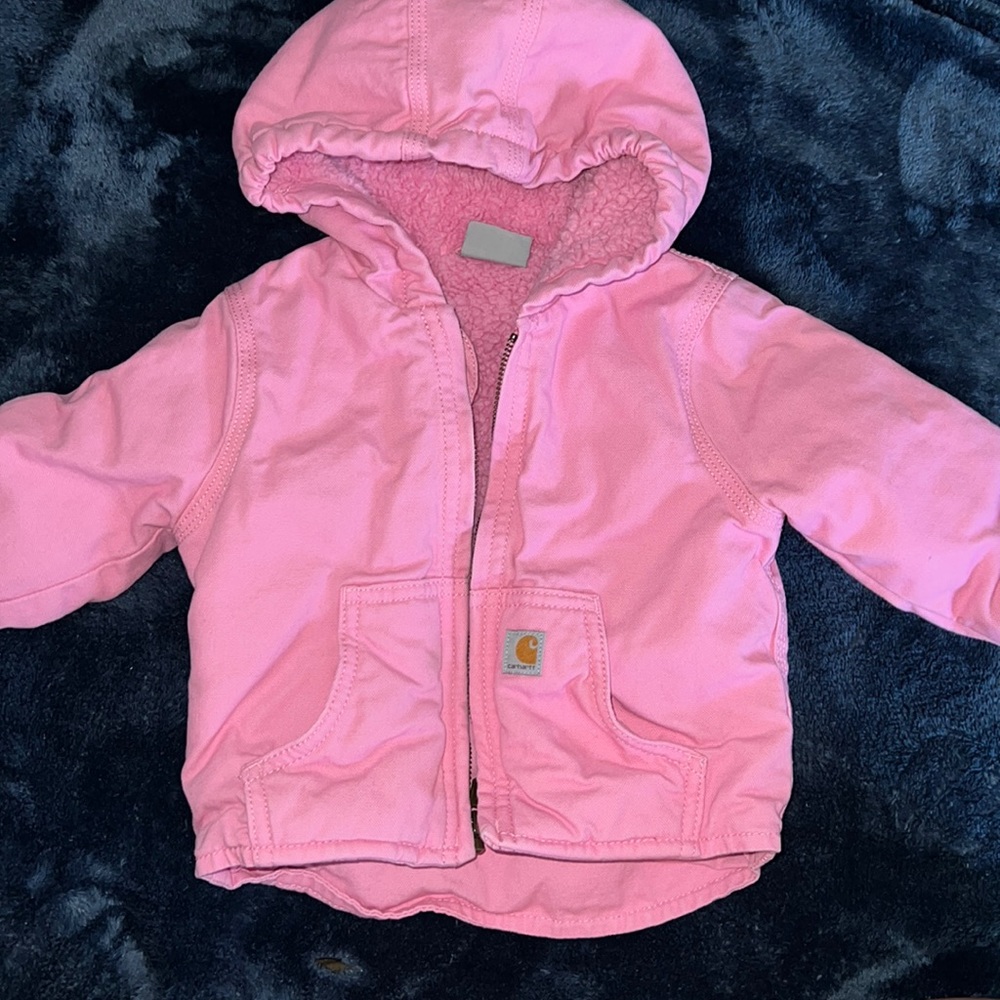 Carhartt Redwood Sherpa-lined Jacket- used, no stains. Size 12 months